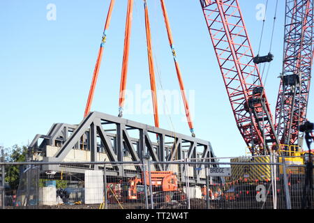 Costruzione di un nuovo ponte a Grafton, NSW Foto Stock