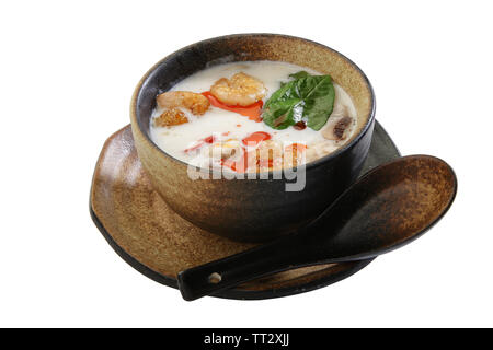 La crema di gamberi zuppa asiatica Foto Stock