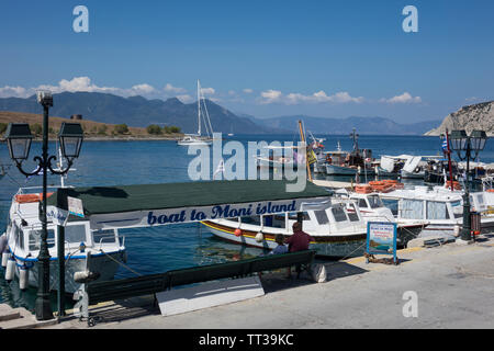 Greece, Saronic Islands, Aegina, Perdika harbour Foto Stock