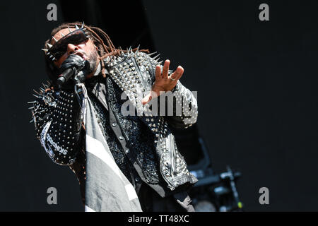 Firenze, 13 Giugno, Skindred esegue live @ Firenze rocce, Ippodromo del Visarno, Firenze. Copyright Davide Merli | Alamy Foto Stock