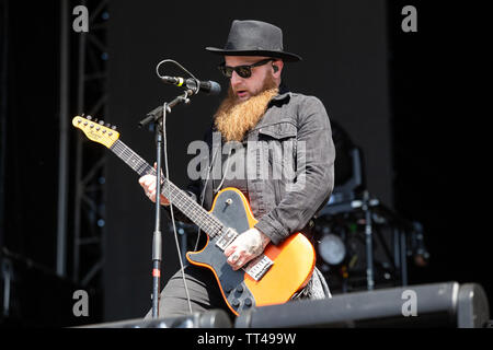 Firenze, 13 Giugno, Skindred esegue live @ Firenze rocce, Ippodromo del Visarno, Firenze. Copyright Davide Merli | Alamy Foto Stock