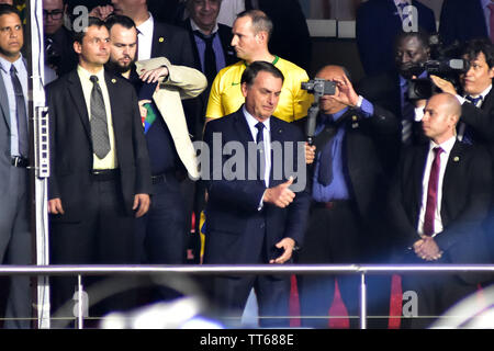 Sao Paulo, Brasile, Giugno 14th, 2019 - Brasile - Corrispondenza tra Brasile e Bolivia, validi per il primo turno del gruppo A di CONMEBOL copa América Brasil 2019, svoltasi nello stadio di Morumbi, Zona sud di Sao Paulo, nella notte di questo Venerdì, 14.(Credito: Eduardo Carmim/Alamy Live News) Foto Stock