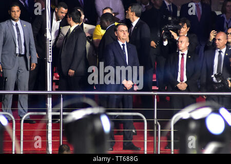 Sao Paulo, Brasile, Giugno 14th, 2019 - Brasile - Corrispondenza tra Brasile e Bolivia, validi per il primo turno del gruppo A di CONMEBOL copa América Brasil 2019, svoltasi nello stadio di Morumbi, Zona sud di Sao Paulo, nella notte di questo Venerdì, 14.(Credito: Eduardo Carmim/Alamy Live News) Foto Stock