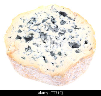 Formaggio blu isolato su bianco Foto Stock