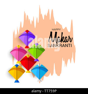 Illustrazione di un sottofondo per Felice Makar Sankranti. Foto Stock