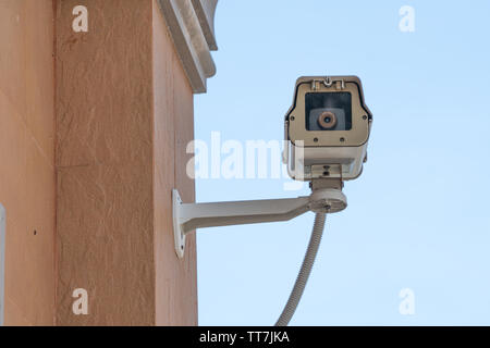 Video videocamera di sicurezza o la registrazione delle telecamere di sorveglianza di sicurezza protezione la protezione del sistema Foto Stock