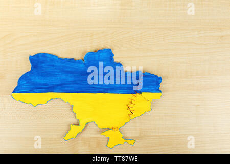 Mappa di Ucraina - Concetto di disintegrazione del paese Foto Stock