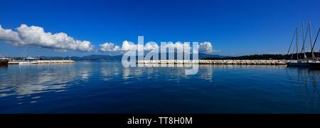 Panoramico Corfu Corfu Old Port,marina,Isole Ionie,isole greche,Grecia Foto Stock