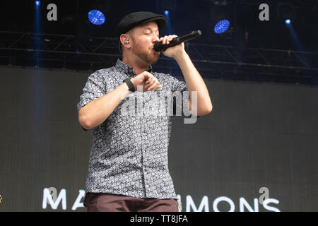 Firenze, 14 giugno. Matt Simons esegue live @ Firenze rocce, Ippodromo del Visarno, Firenze. Copyright Davide Merli | Alamy Foto Stock