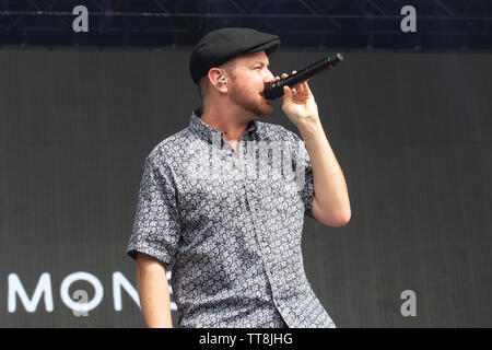 Firenze, 14 giugno. Matt Simons esegue live @ Firenze rocce, Ippodromo del Visarno, Firenze. Copyright Davide Merli | Alamy Foto Stock