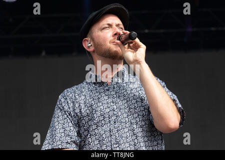 Firenze, 14 giugno. Matt Simons esegue live @ Firenze rocce, Ippodromo del Visarno, Firenze. Copyright Davide Merli | Alamy Foto Stock