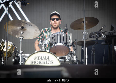 Firenze, 14 giugno. Matt Simons esegue live @ Firenze rocce, Ippodromo del Visarno, Firenze. Copyright Davide Merli | Alamy Foto Stock