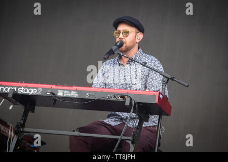 Firenze, 14 giugno. Matt Simons esegue live @ Firenze rocce, Ippodromo del Visarno, Firenze. Copyright Davide Merli | Alamy Foto Stock