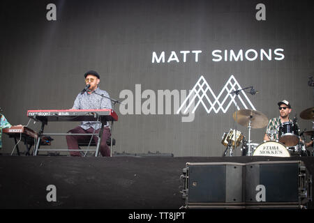 Firenze, 14 giugno. Matt Simons esegue live @ Firenze rocce, Ippodromo del Visarno, Firenze. Copyright Davide Merli | Alamy Foto Stock