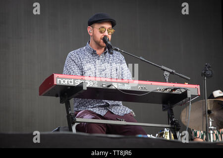 Firenze, 14 giugno. Matt Simons esegue live @ Firenze rocce, Ippodromo del Visarno, Firenze. Copyright Davide Merli | Alamy Foto Stock