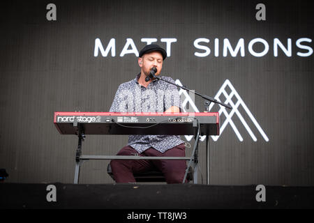 Firenze, 14 giugno. Matt Simons esegue live @ Firenze rocce, Ippodromo del Visarno, Firenze. Copyright Davide Merli | Alamy Foto Stock