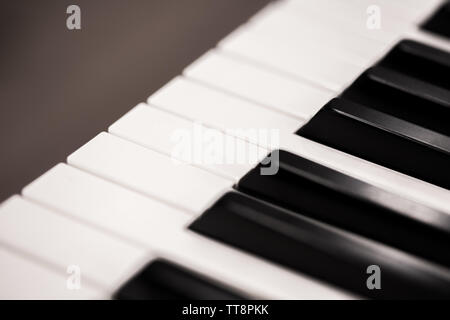 La profondità di campo tasti di tastiere presso il music store Foto Stock