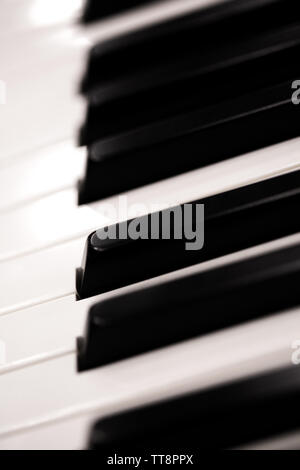 La profondità di campo tasti di tastiere presso il music store Foto Stock