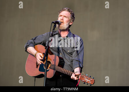 Il cantante irlandese Glen Hansard suonare dal vivo sul palco a Firenze rocce festival 2019 a Firenze, Italia, apertura di Eddie Vedder Foto Stock