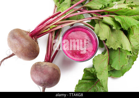 Fresco succo di barbabietola, primo piano Foto Stock