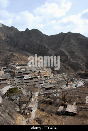 Cuandixia (Chuandixia) è un antica città/paese vicino a Pechino, in Cina. Chuandixia ha Ming e Qing architettura cinese con cortile case. Foto Stock