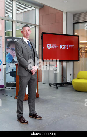 Il senatore Ian Marshall del parlamento irlandese altrimenti noto come l'Oireachtas è anche un Business Development Manager presso la Queen's University di Belfast Istituto per la sicurezza alimentare globale e un agricoltore nella contea di Armagh nell'Irlanda del Nord. 14 Giugno 2019 - Foto/Paolo McErlane Foto Stock