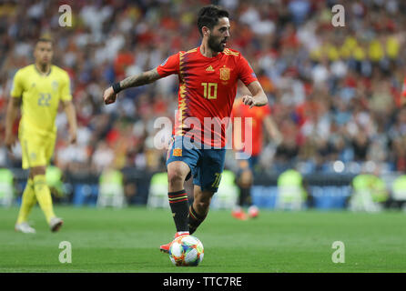 Isco in Spagna durante UEFA EURO 2020 qualifica del Gruppo F partita di calcio tra la Spagna e la Svezia il 10 giugno 2019 a Santiago Bernabeu Stadium in Madrid, Spagna - Photo Laurent Lairys / DPPI Foto Stock