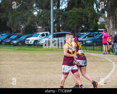 Hallam, VIC, Australia. Il 15 giugno 2019. Lyndale Puma sostituzione numero 16 per sostituire il numero 50 alla sessione inaugurale del Paul Thomas Cup. Foto Stock