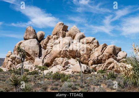 Hall di orrori formazione rocciosa a Joshua Tree National Park, nel sud della California, Stati Uniti d'America Foto Stock
