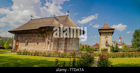 Bucovina, Romania - August 5th, 2018: il monastero di umorismo, uno dei famosi monasteri dipinti della Bucovina, Romania Foto Stock