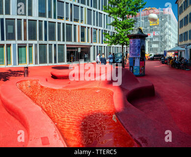 Impressioni della famosa piazza Rossa nella città di San Gallo, Svizzera Foto Stock