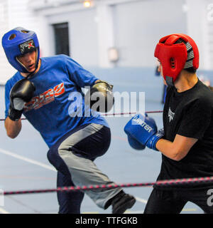 Giovani kickboxers, Lione, Francia Foto Stock