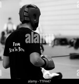 Giovani kickboxers, Lione, Francia Foto Stock