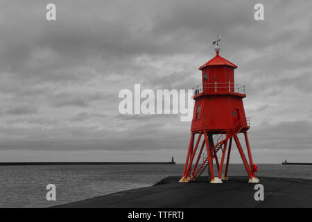 Red Groyne a South Shields, Regno Unito Foto Stock