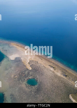 Vista aerea del litorale dell'isola Foto Stock