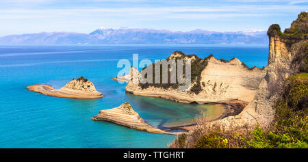 Akra cape Drastis nell'isola di Corfu Foto Stock