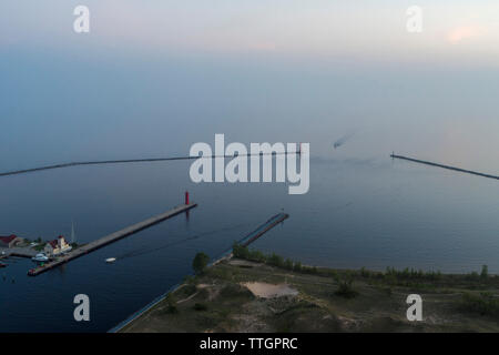 Ingresso del porto, Muskegon, Michigan Foto Stock