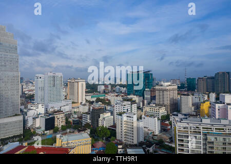 Le foto aeree di Ho Chi Minh City Skyline (Saigon) Vietnam. La luce del mattino Foto Stock