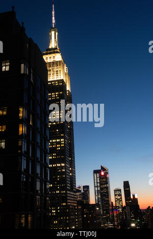 L' Empire State Building è un simbolo iconico di New York City, Stati Uniti d'America Foto Stock