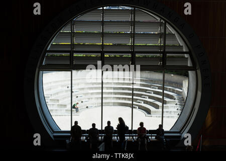 Hall di ingresso o atrio del museo della Nuova Zelanda, Wellington, Nuova Zelanda Foto Stock