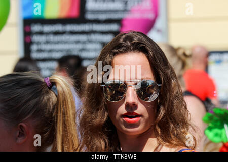 Helsinki Pride Parade 2016 a Helsinki in Finlandia Foto Stock