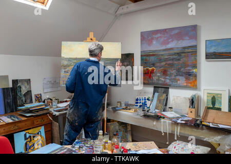Un gruppo di lavoro dell artista studio a Londra sud Foto Stock