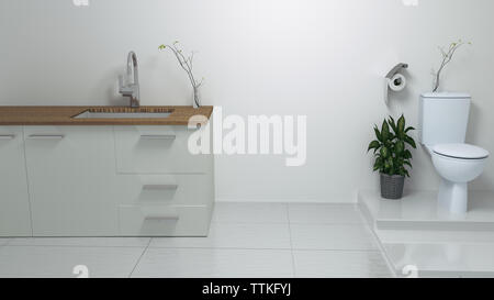 Bagno moderno interno. Il rendering 3D Foto Stock