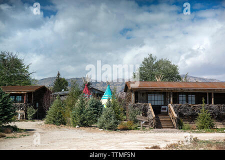 Stati Uniti d'America, Nevada, pozzi, Mustang monumento risiede su 900 miglia quadrate di sceanic paesaggi NE Nevada, il resort è sostenibile, lussuoso ed eco frie Foto Stock