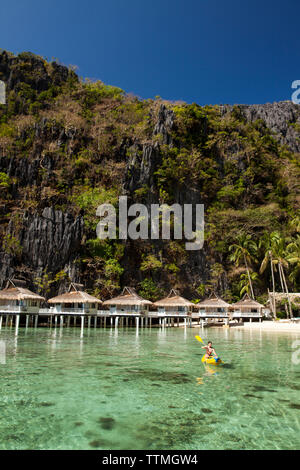 Filippine, Palawan El Nido, Miniloc Island Resort, Bacuit Bay nel Mare della Cina del Sud Foto Stock