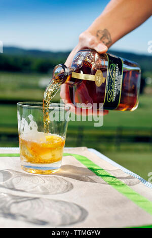 Stati Uniti d'America, Tennessee, Nashville, Iroquois siepi, Tennessee whiskey on the rocks Foto Stock