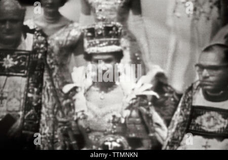 Inghilterra, Londra, fotografia di un giovane Queen Elizabeth II (B&W) Foto Stock