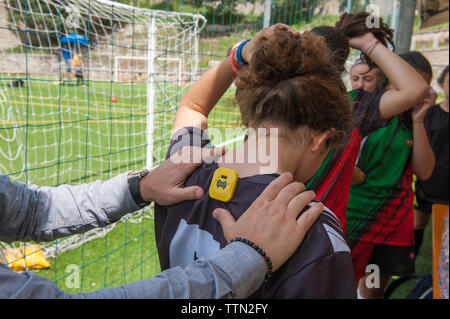 L'Aquila, Italia: Futura L'Aquila, l'ultimo stadio della futura, una manifestazione itinerante promossa dal Ministero dell'Istruzione Università e Ricerca Foto Stock