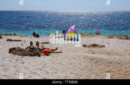 Penisola del Sinis, Sardegna, Italia. Spiaggia Is Aruttas Foto Stock