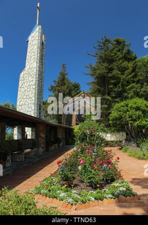 Viandanti Cappella storica pietra miliare sulla Palos Verdes Peninsula, South Bay della Contea di Los Angeles, California Foto Stock